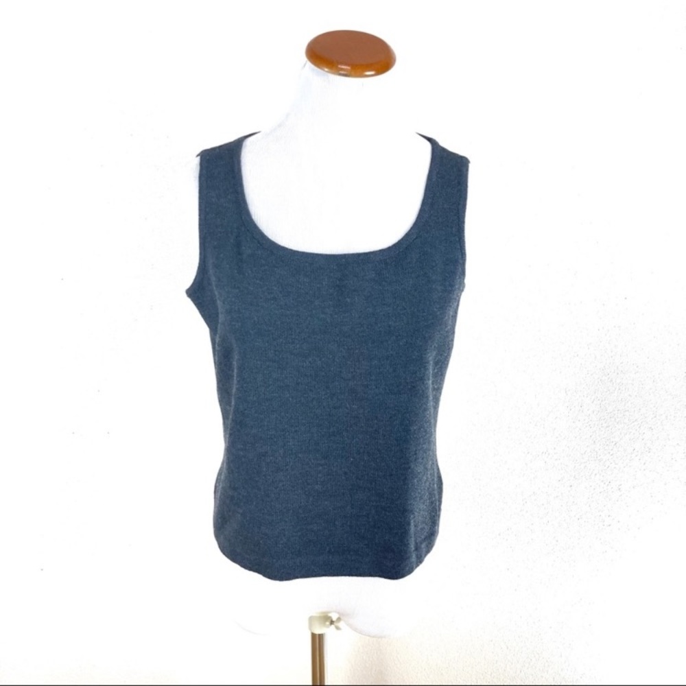 ST. John Santana Knit Slate Gray Sleeveless Knit Top Sweater Women’s Sz Small